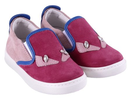 Girls Red  Monster  Surface Leather Trainers For Cheap