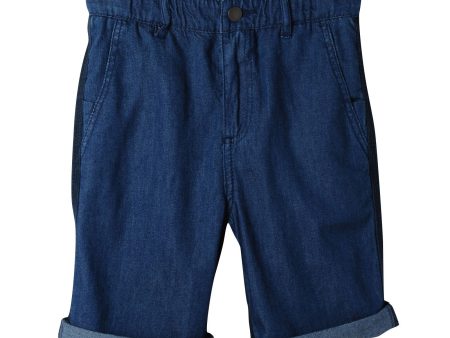 Boys Blue Cotton Denim Shorts With Turn Up Cuffs Discount