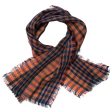 Baby Brown Khaki Check Wool Scarf For Sale