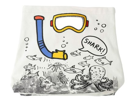 Boys White Handbag With Underwater World Print Trims For Sale