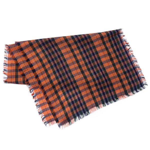 Baby Brown Khaki Check Wool Scarf For Sale